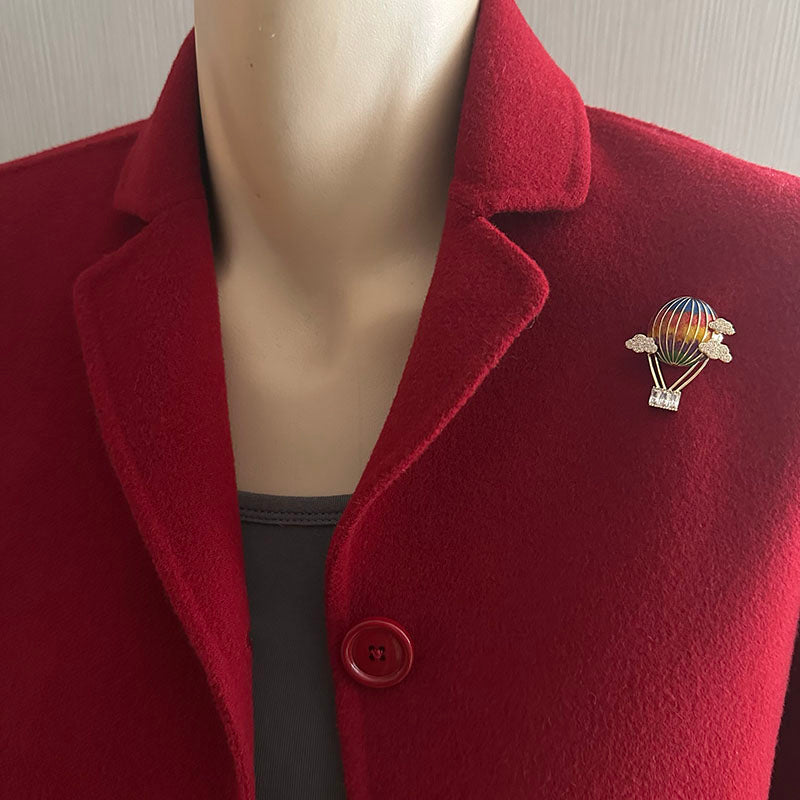 Rainbow Voyage Hot Air Balloon Brooch