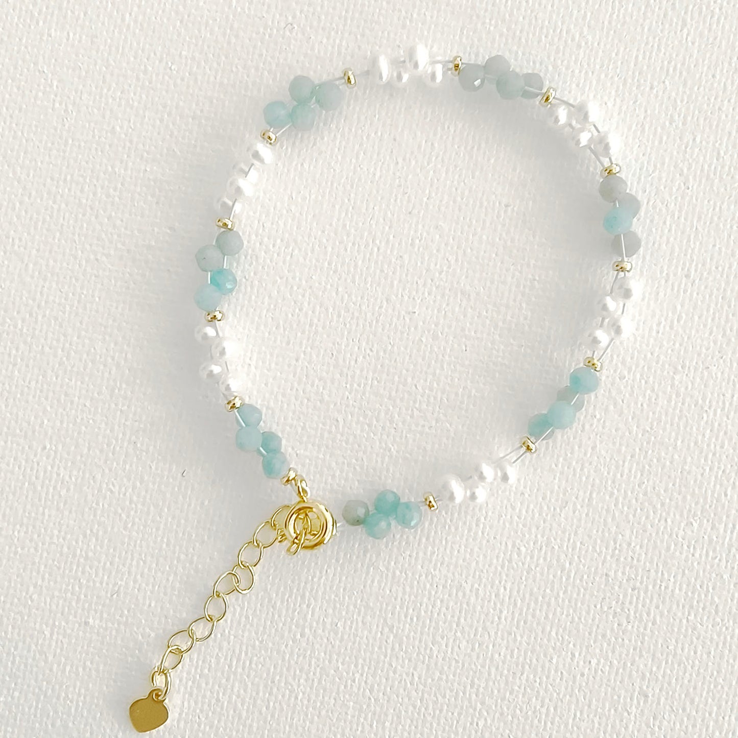 Mint Jade Fresh Water Pearl Adjustable Bracelet