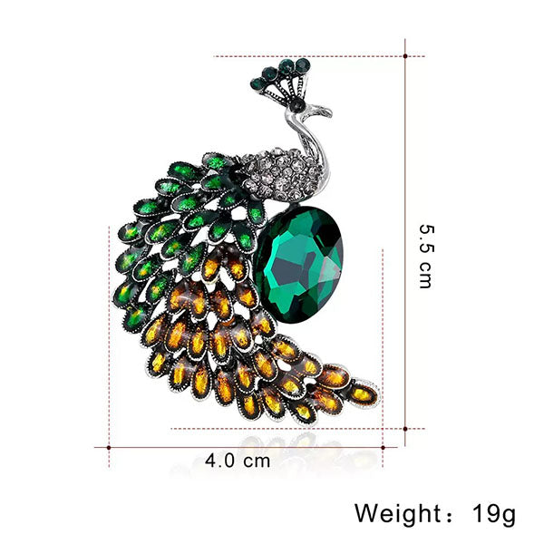 Peacock brooch