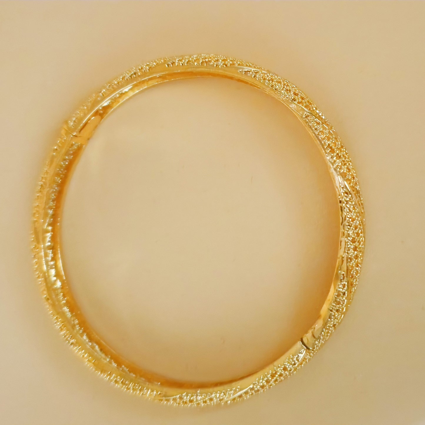 Twist Textured Gold Plated Bangle