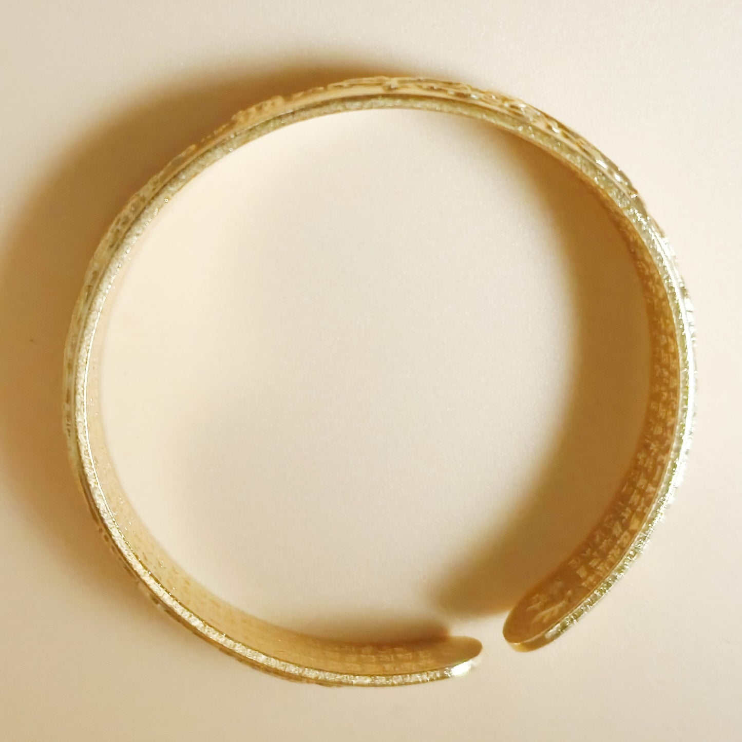 Gold plated vintage detail cuff bangle