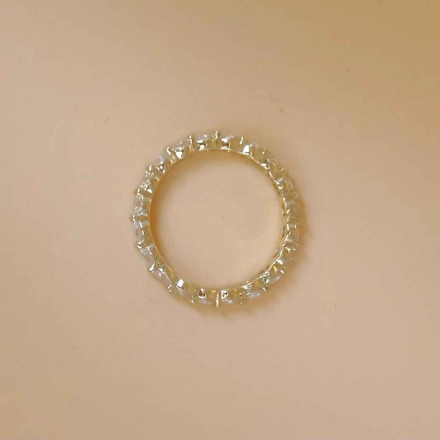 Cubic Zirconia Eternity Ring Gold Plated