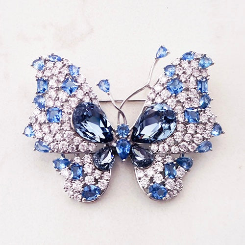 Blue butterfly brooch