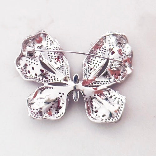Pink butterfly brooch