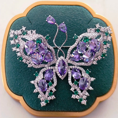 Purple butterfly brooch
