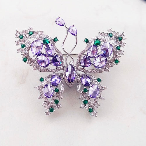 Purple butterfly brooch