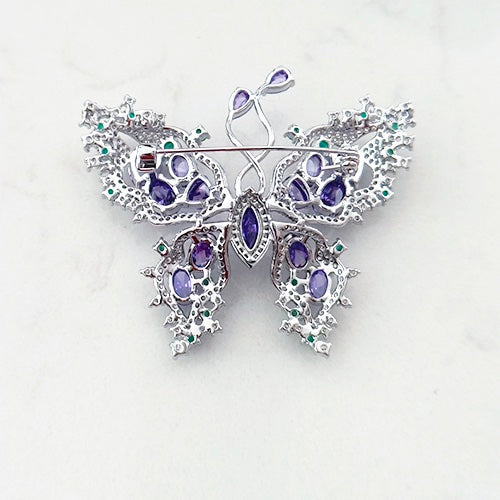 Purple butterfly brooch