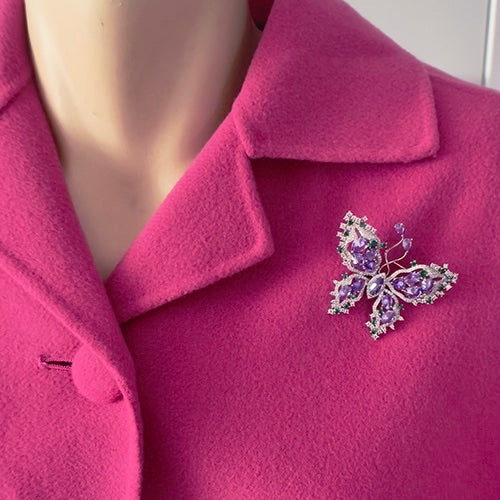 Purple butterfly brooch