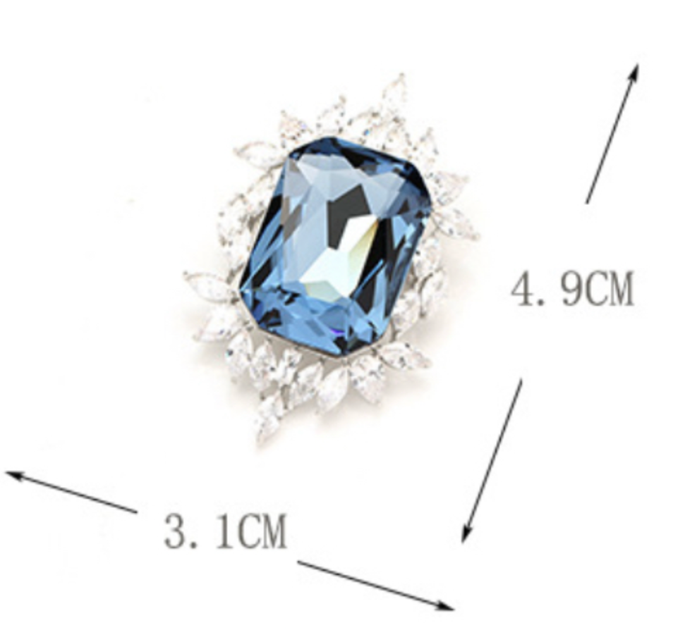 Royal Blue Gemstone Brooch