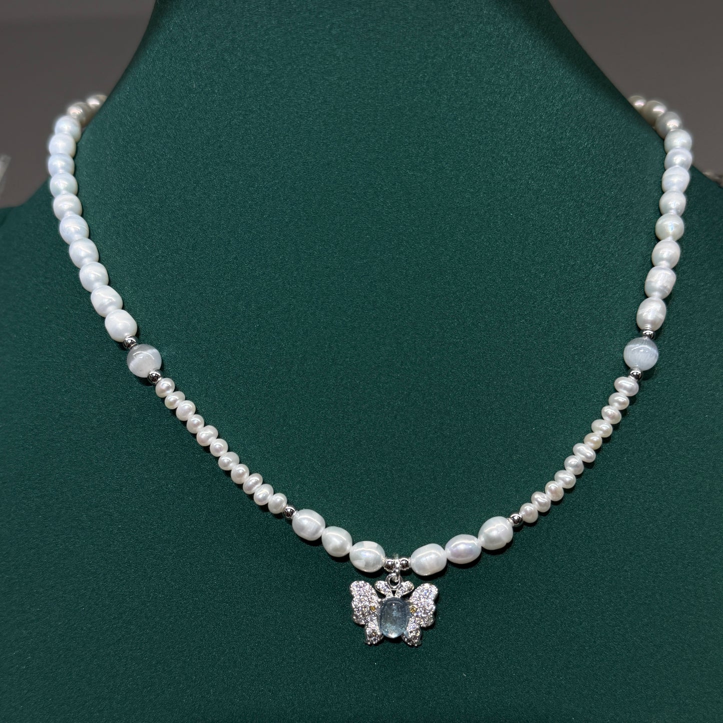 Moonlight Butterfly Pearl Necklace