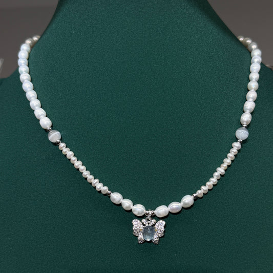 Moonlight Butterfly Pearl Necklace