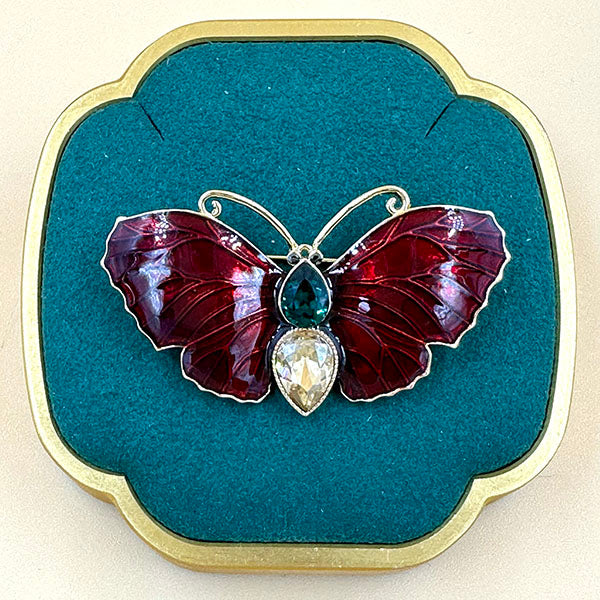 Red butterfly brooch