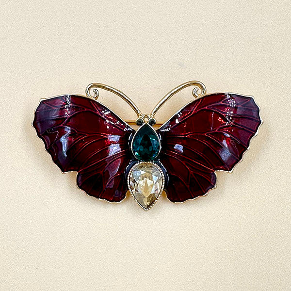 Red butterfly brooch
