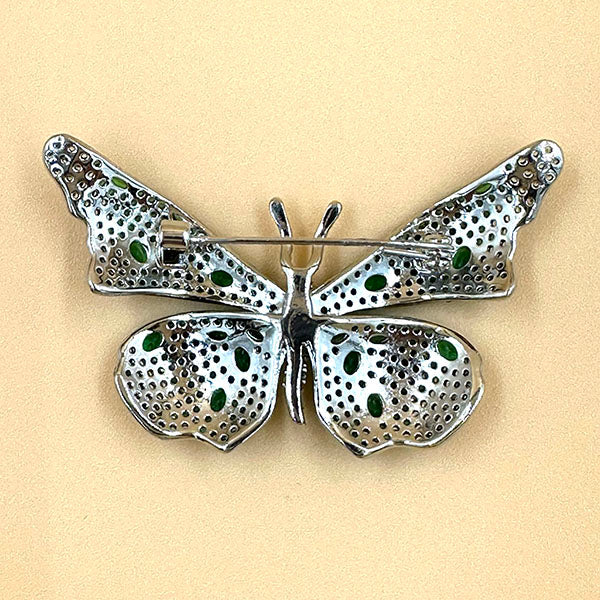 Sparkling Crystal Butterfly Brooch – Purple, Green & Blue