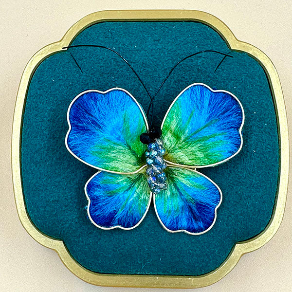 Blue & Green Butterfly Brooch