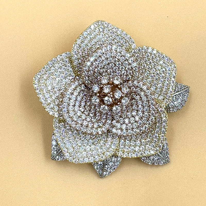 Luxury Rose Crystal Brooch