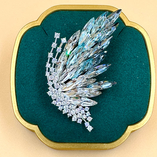 Crystal Butterfly Wing Brooch