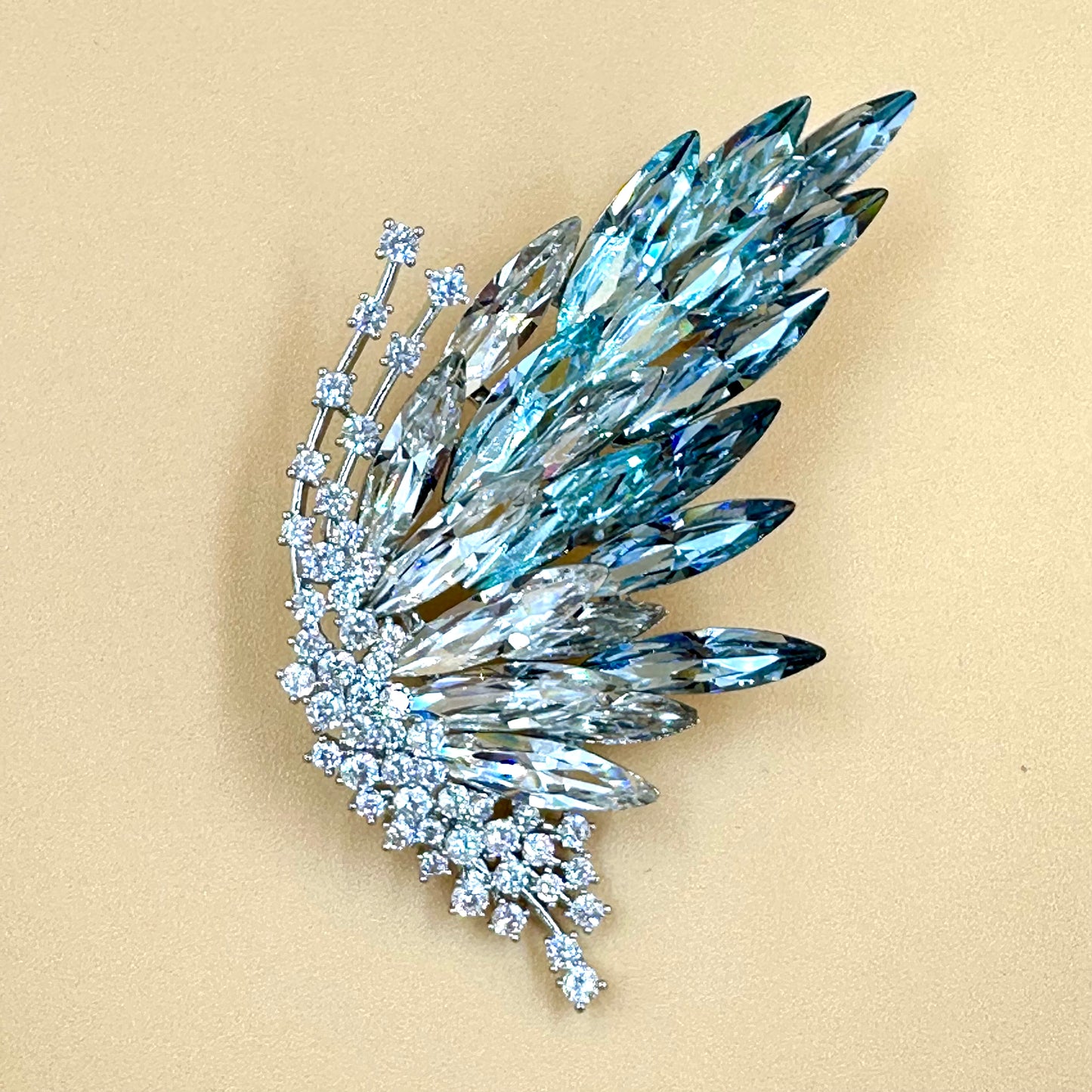 Crystal Butterfly Wing Brooch