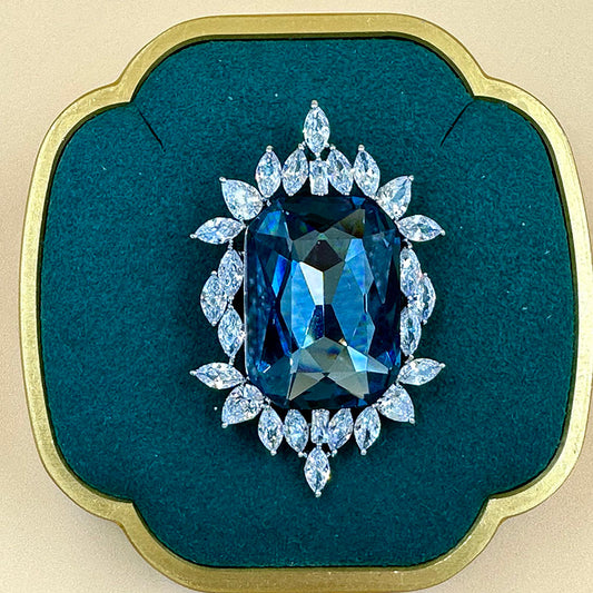 Royal Blue Gemstone Brooch