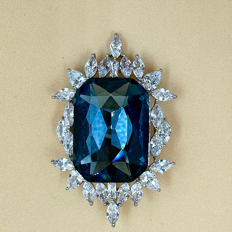 Royal Blue Gemstone Brooch