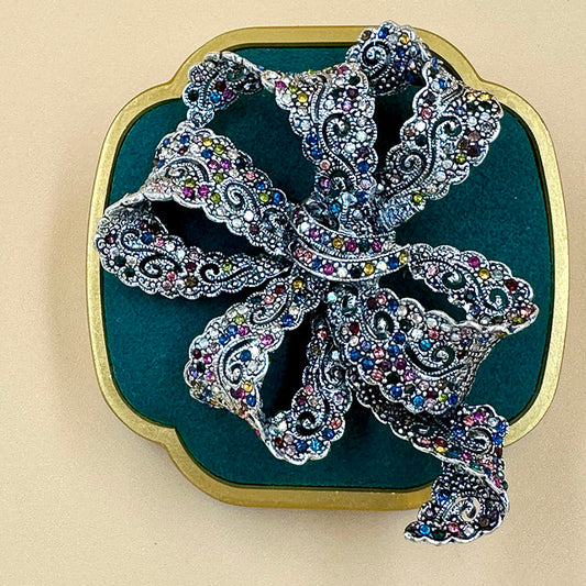 Vintage Filigree Bow Brooch 2 colours