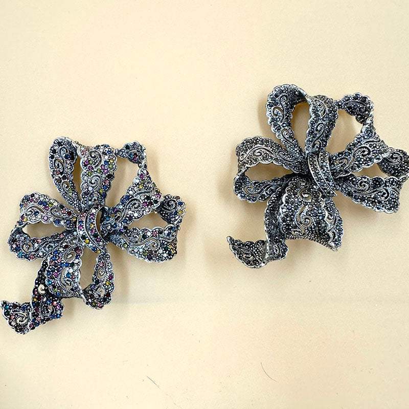 Vintage Filigree Bow Brooch 2 colours