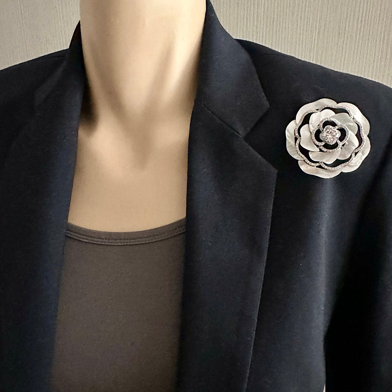 Classic Mother-of-Pearl Camellia Brooch 2 colours