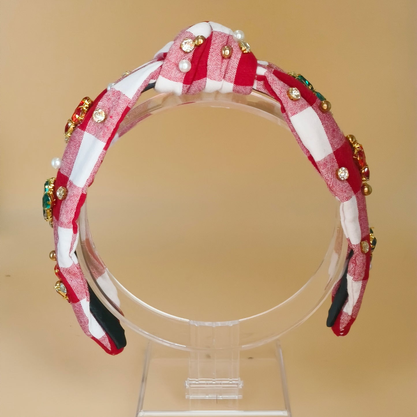 Christmas Candy Cane Sparkle Knot Headband
