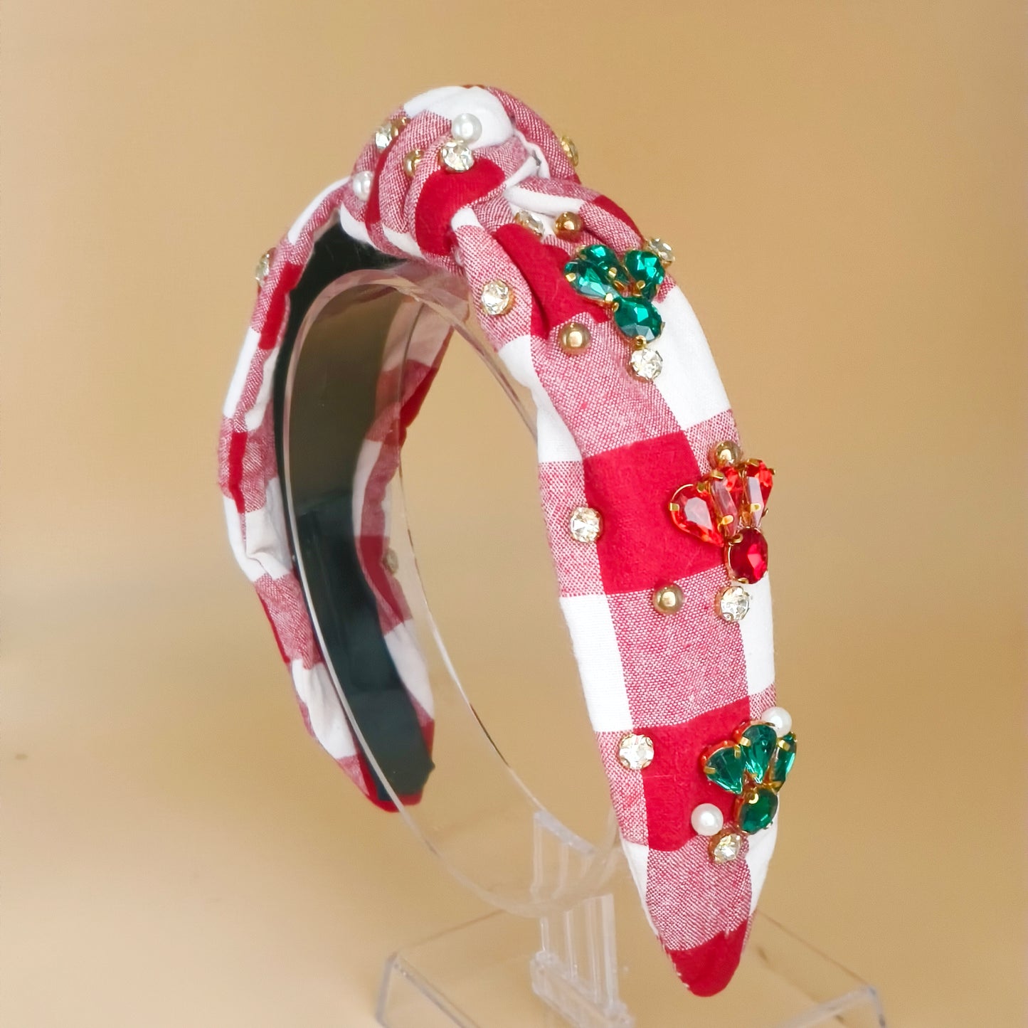 Christmas Candy Cane Sparkle Knot Headband