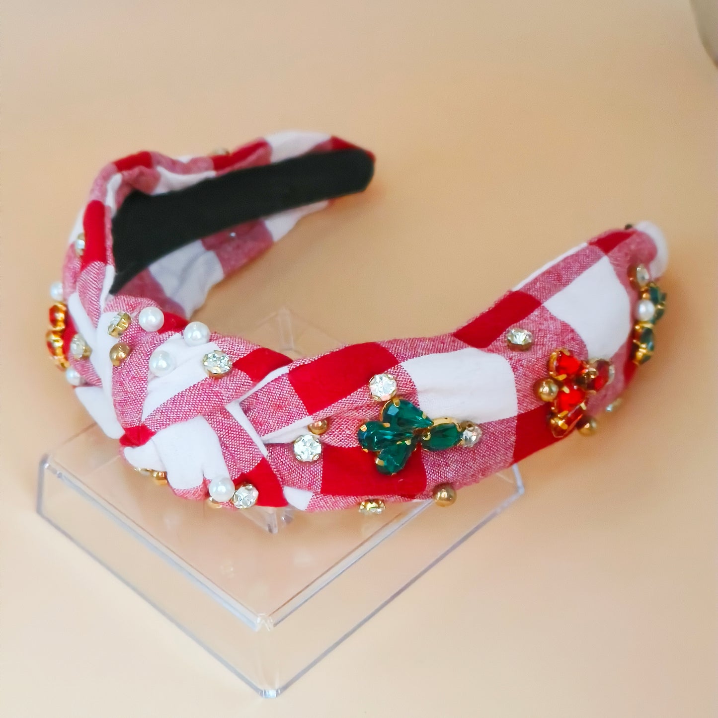 Christmas Candy Cane Sparkle Knot Headband