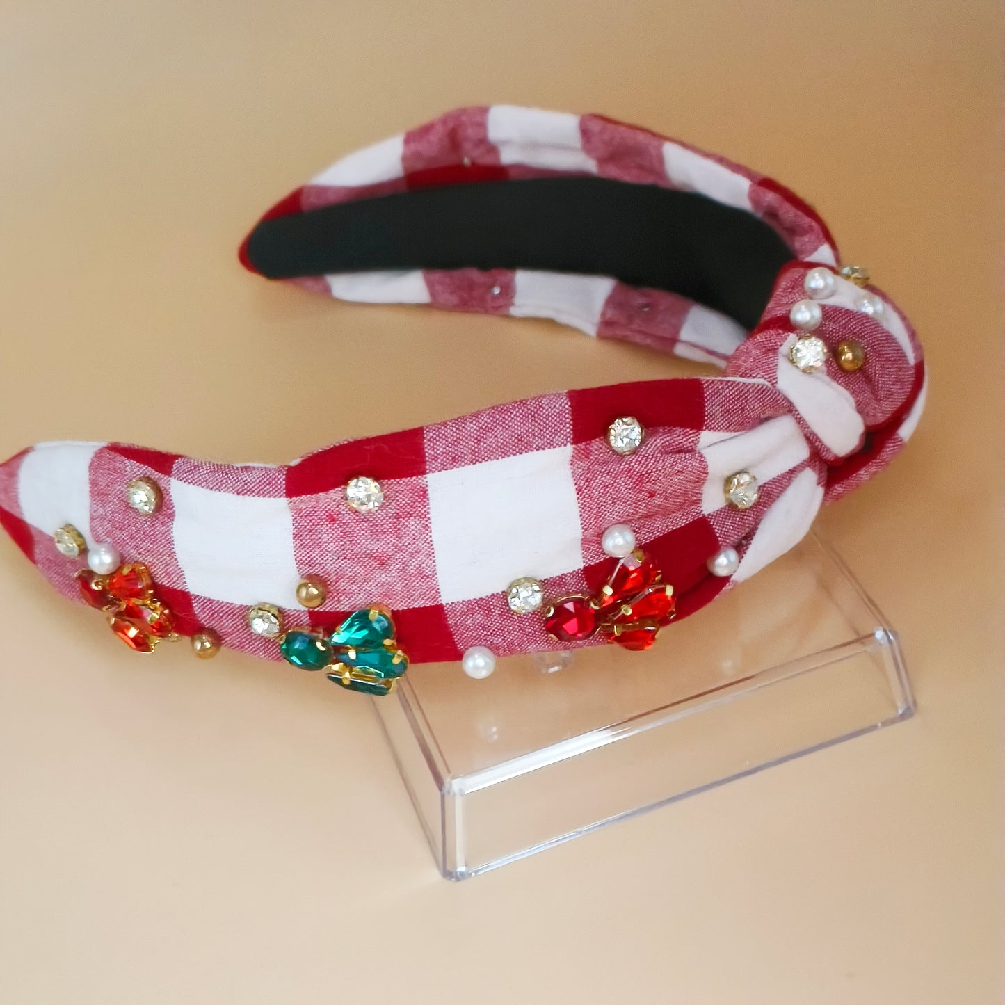 Christmas Candy Cane Sparkle Knot Headband