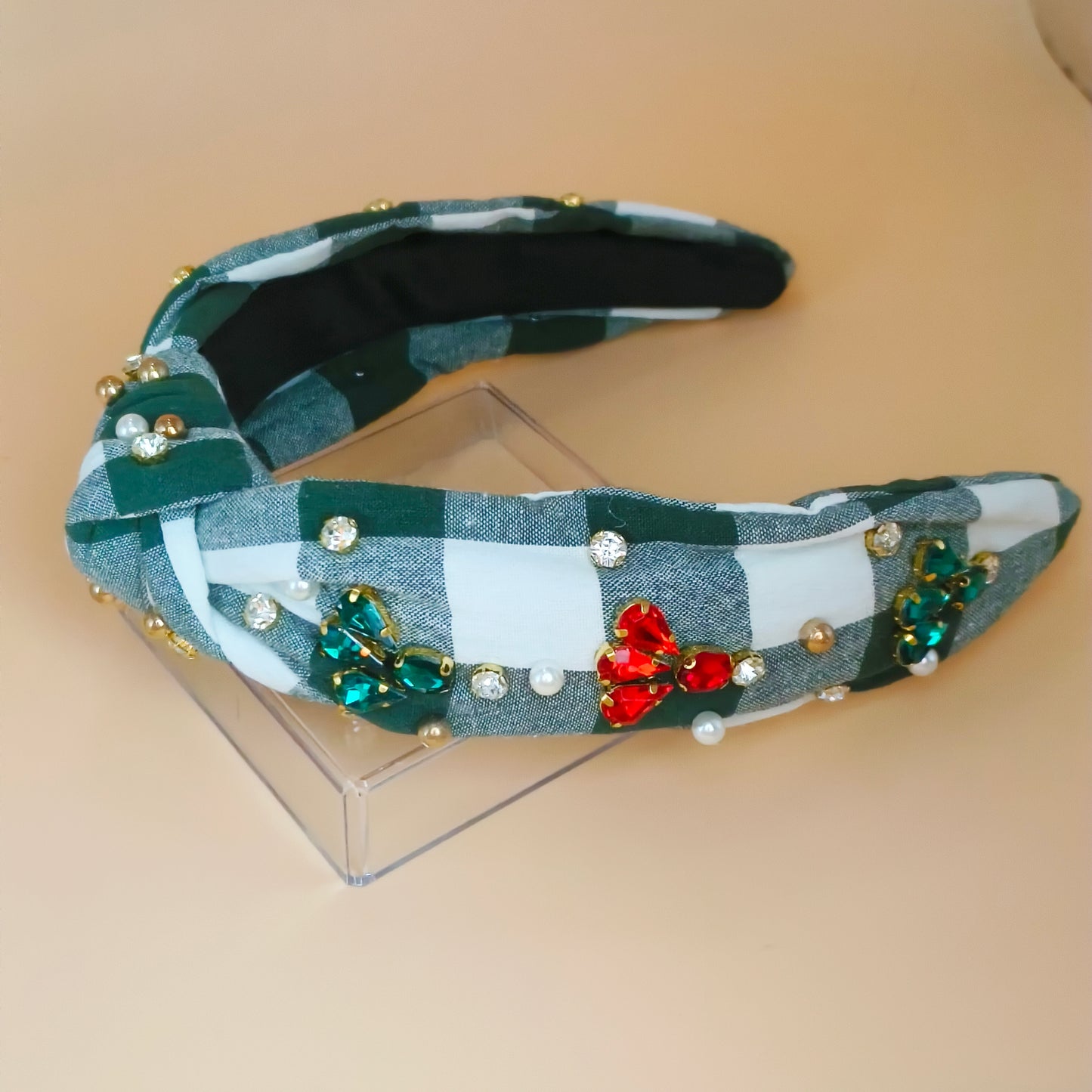 Christmas Holiday Green Sparkle Knot Headband