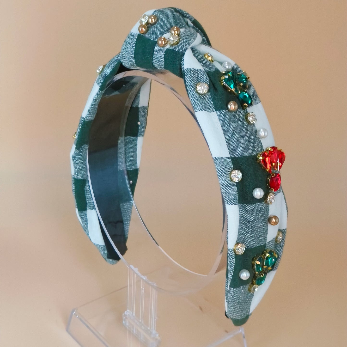 Christmas Holiday Green Sparkle Knot Headband