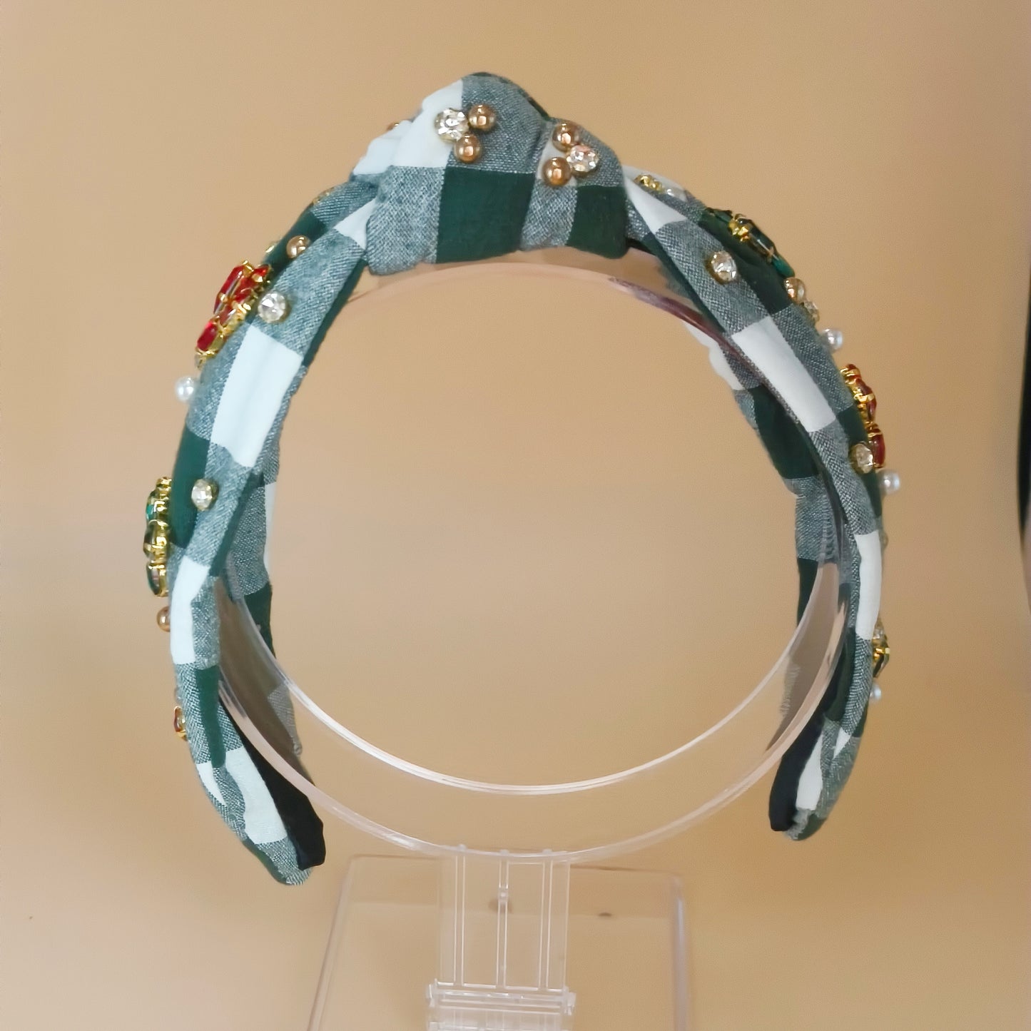 Christmas Holiday Green Sparkle Knot Headband
