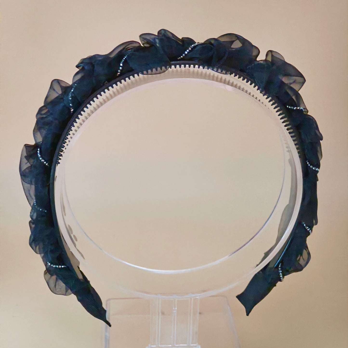 Sheer Ruffle Rhinestone Headband 2 colours