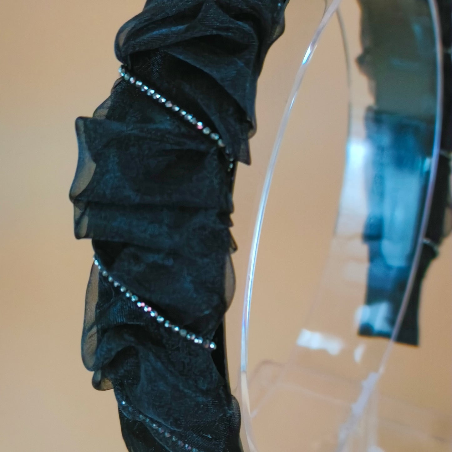 Sheer Ruffle Rhinestone Headband 2 colours