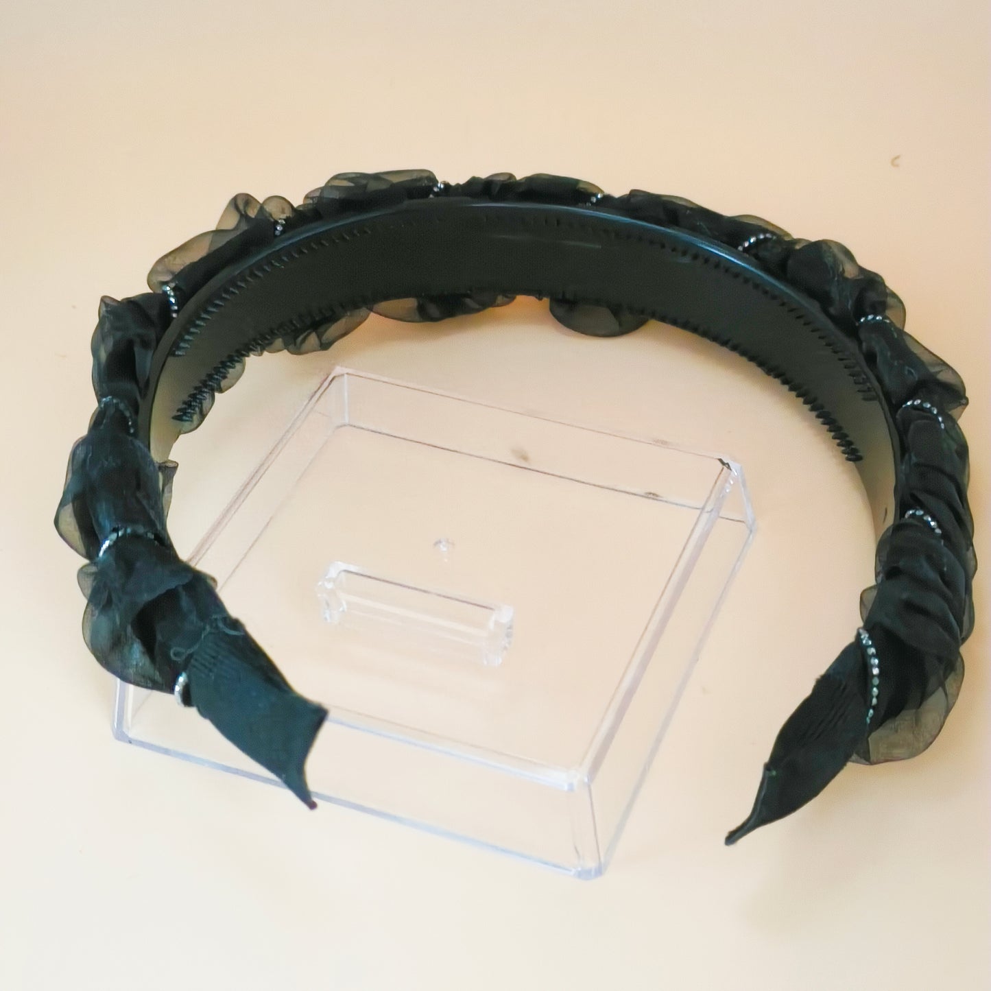 Sheer Ruffle Rhinestone Headband 2 colours