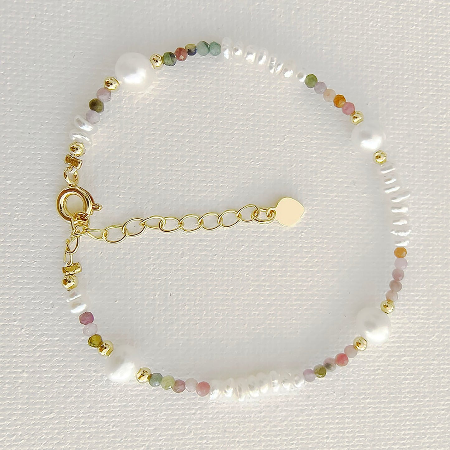 Tourmaline & Fresh Water Pearl Adjustable Bracelet
