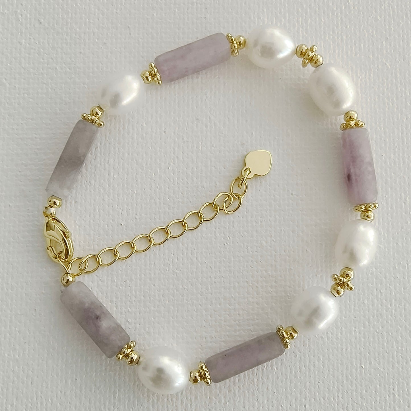 Amethyst & Fresh Water Pearl Adjustable Bracelet