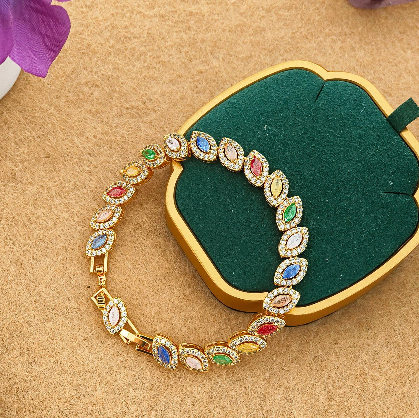 Multicolor Crystal Tennis Bracelet