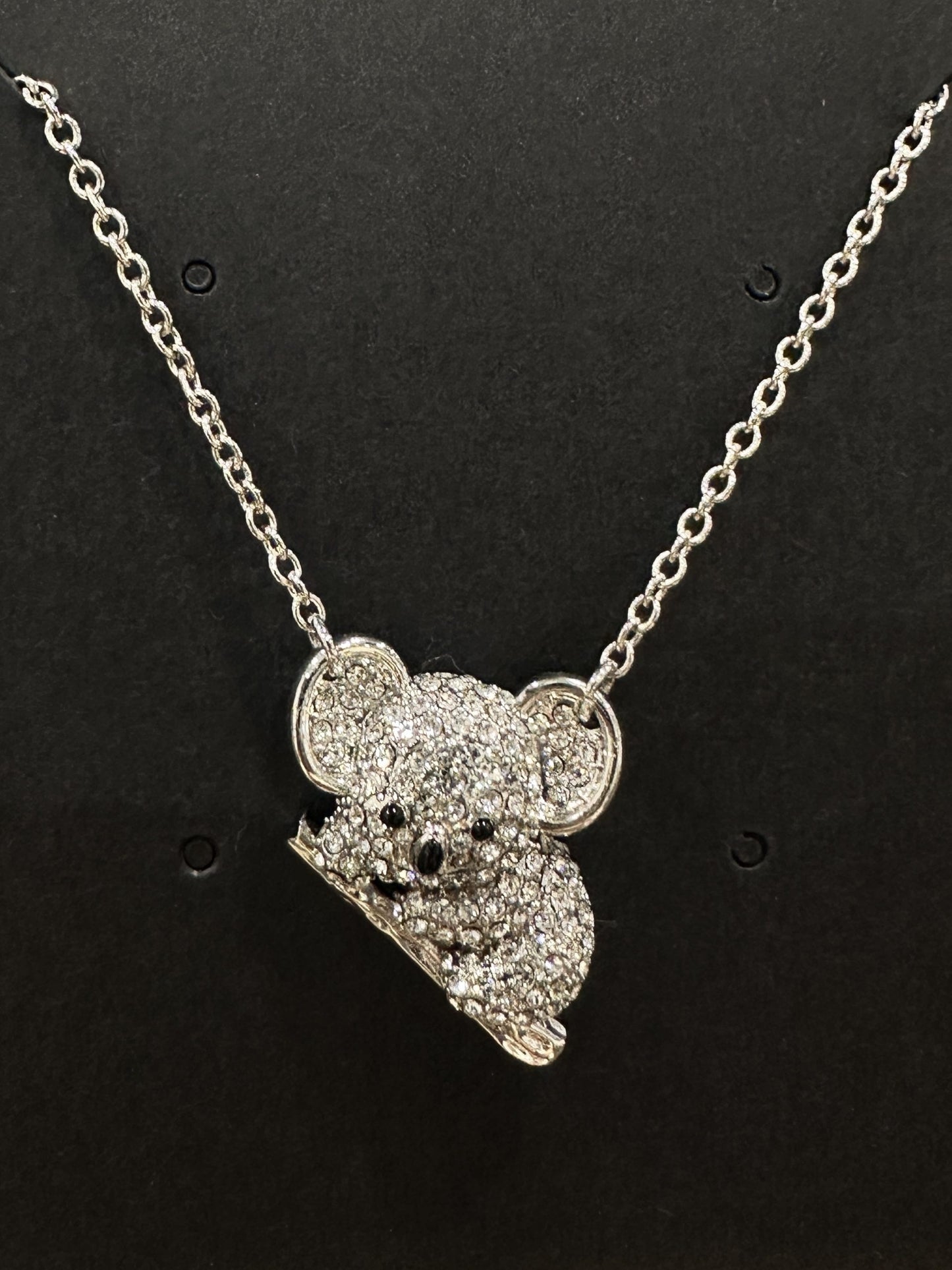Koala souvenir pendant necklace paved zirconia