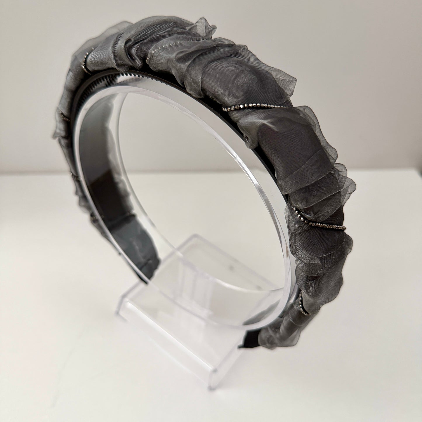Sheer Ruffle Rhinestone Headband 2 colours