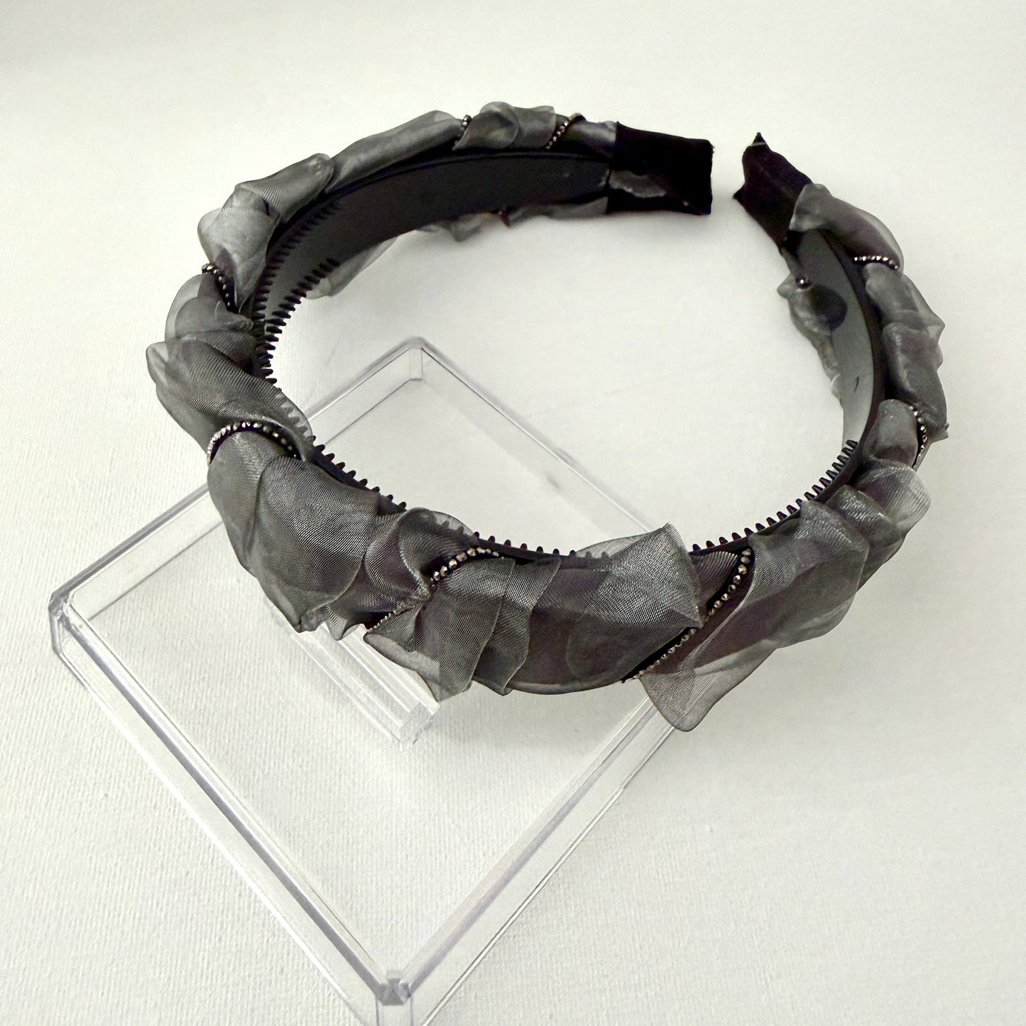 Sheer Ruffle Rhinestone Headband 2 colours