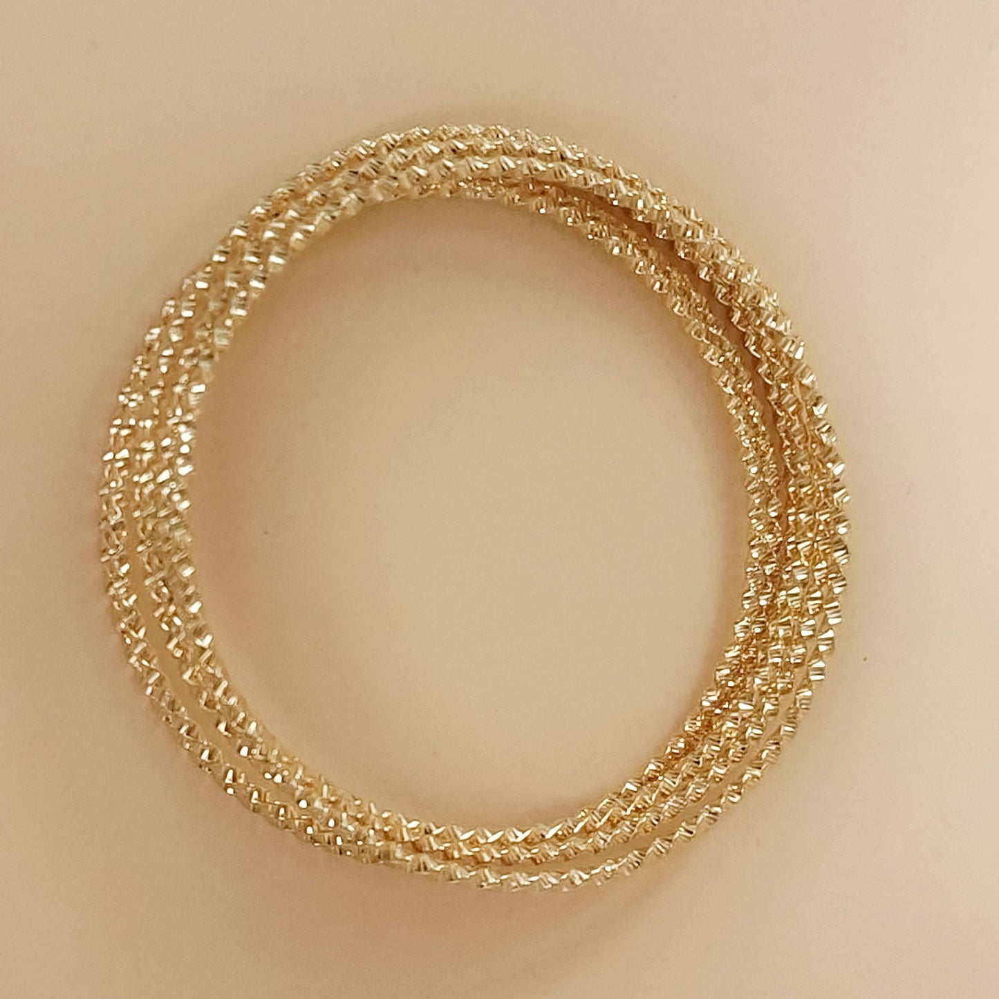 Thin textured Bracelets - 6layers Gold Bangles