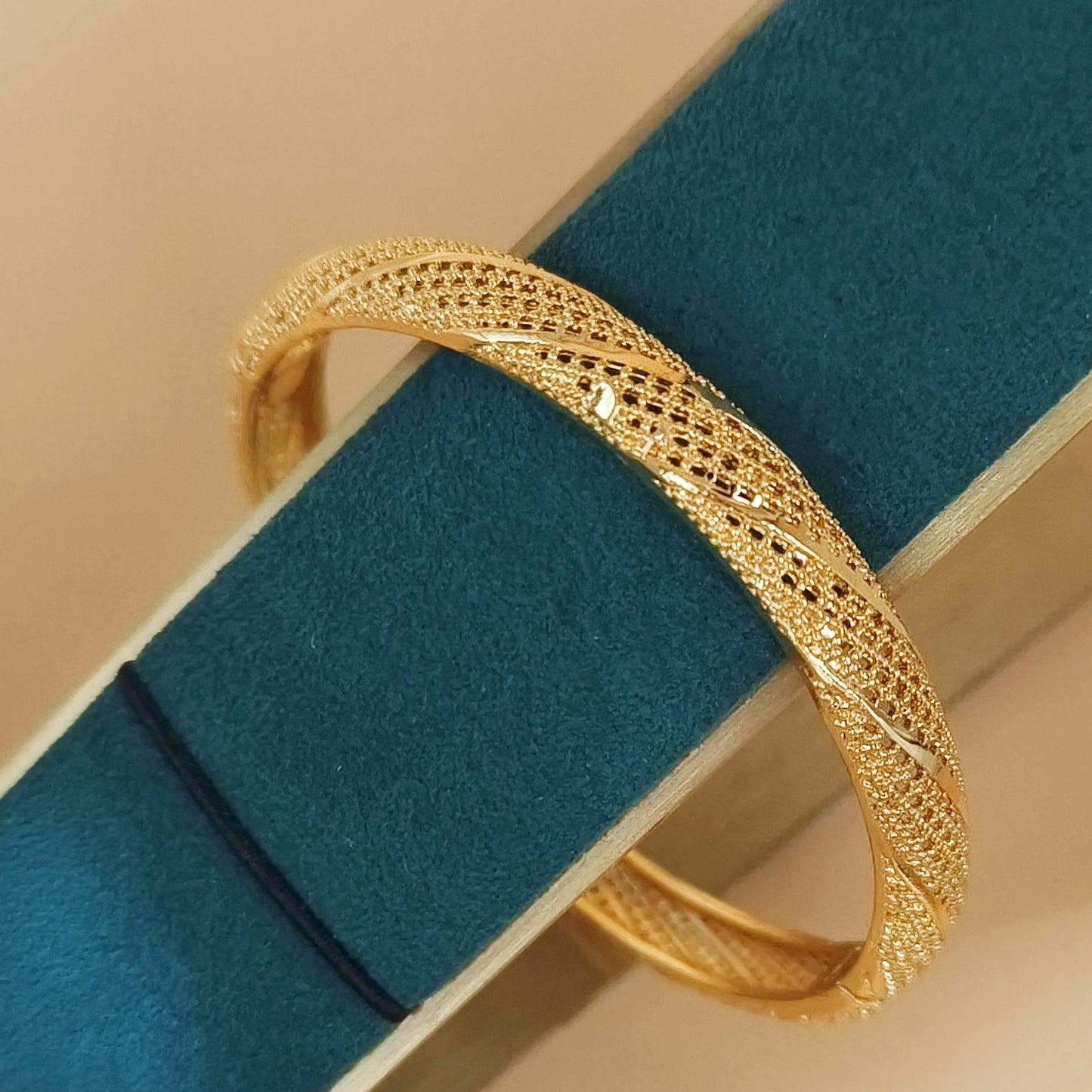 Twist Textured Gold Plated Bangle