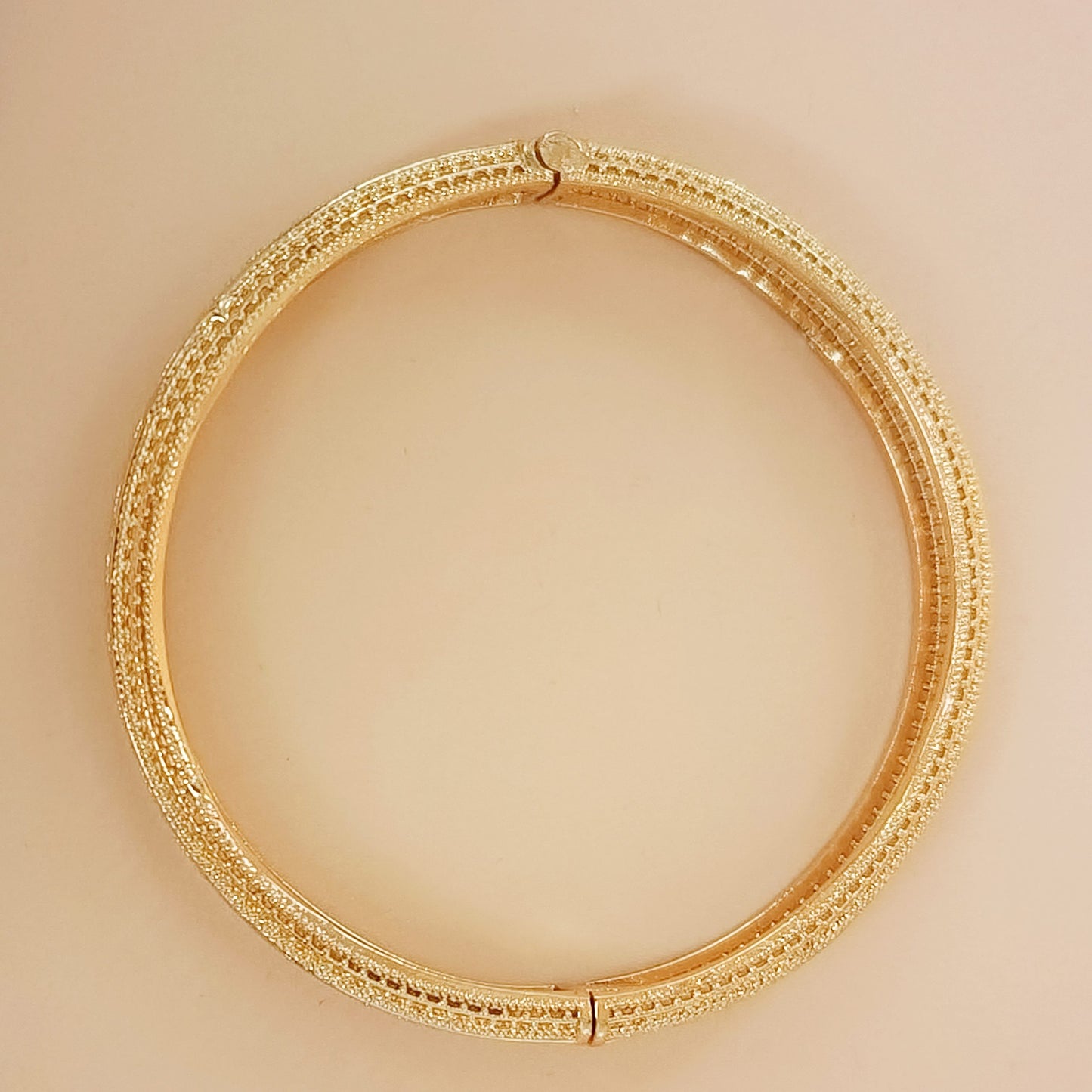 Classic Greek Key Pattern Gold Plated Bangle