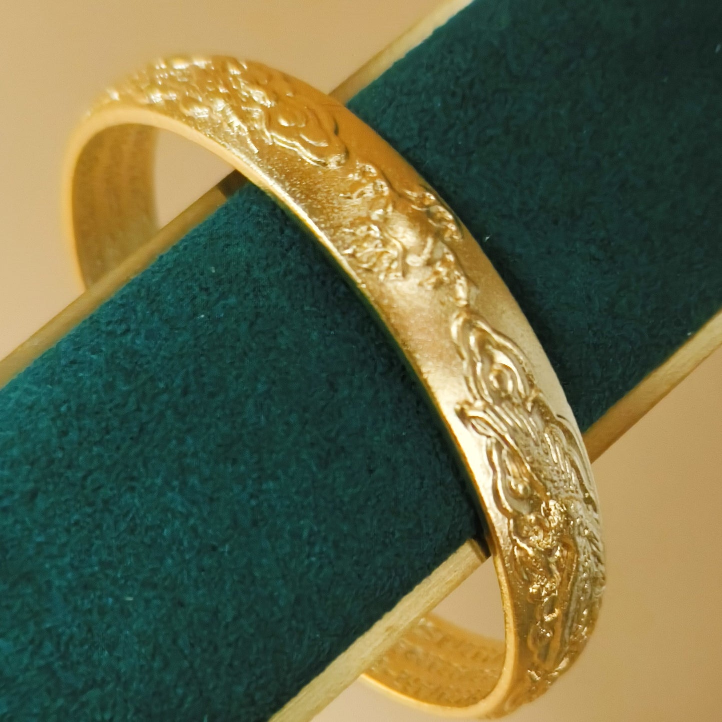 Gold plated vintage detail cuff bangle