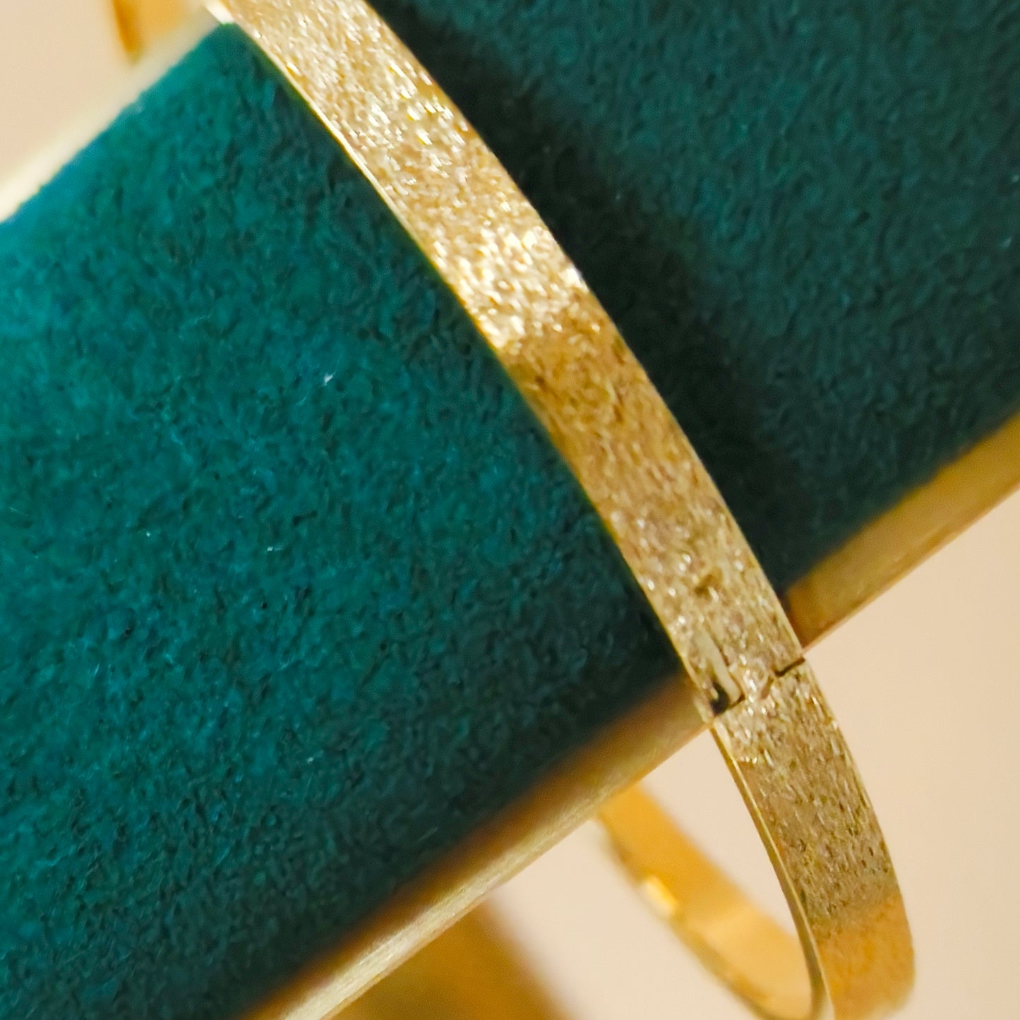 Textured gold plated bangle