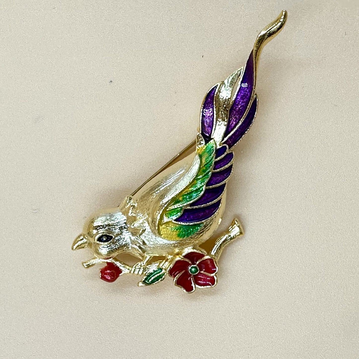 Golden Songbird Floral Brooch 2 colours