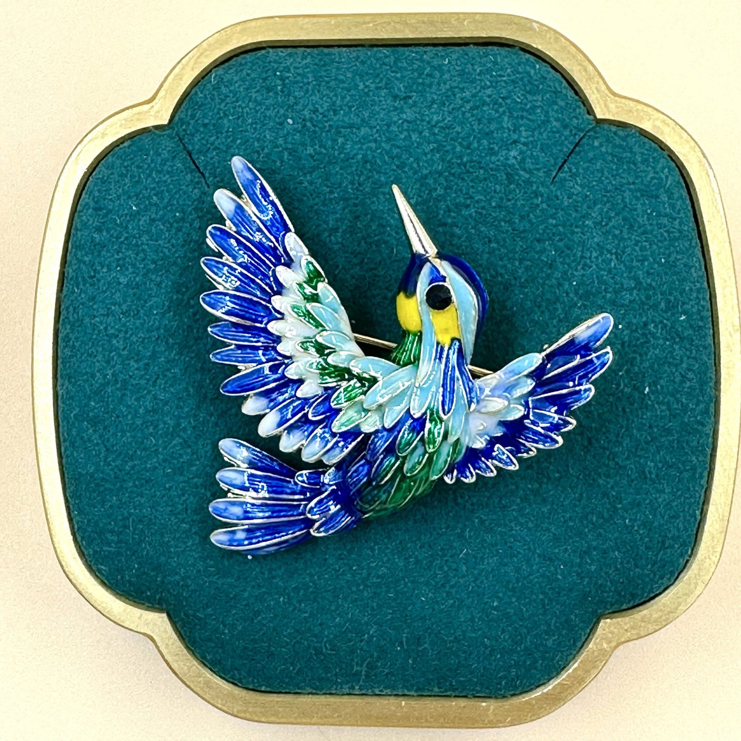 Tropical Hummingbird Enamel Brooch